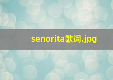 senorita歌词