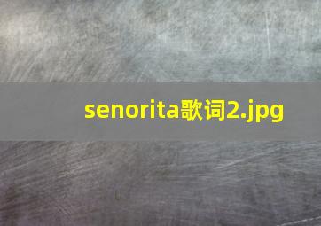 senorita歌词