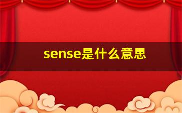 sense是什么意思 