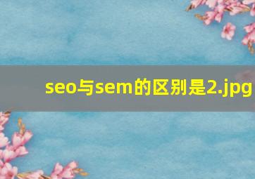 seo与sem的区别是