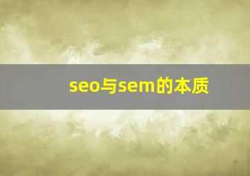 seo与sem的本质