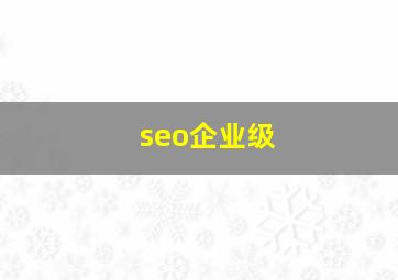 seo企业级