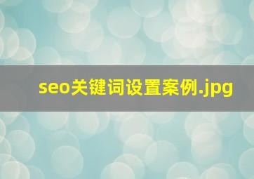 seo关键词设置案例