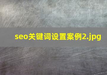 seo关键词设置案例