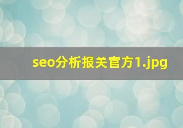 seo分析报关官方