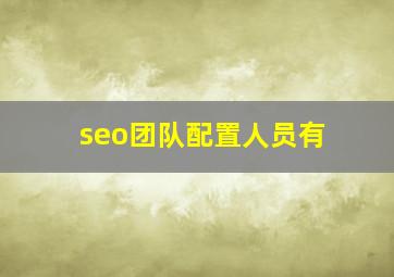 seo团队配置人员有