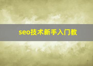 seo技术新手入门教