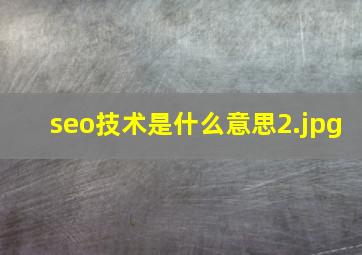 seo技术是什么意思