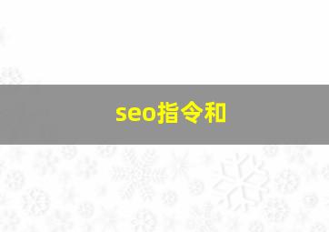 seo指令和