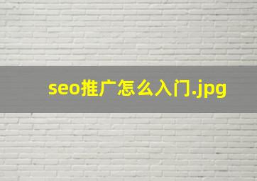 seo推广怎么入门