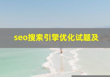 seo搜索引擎优化试题及