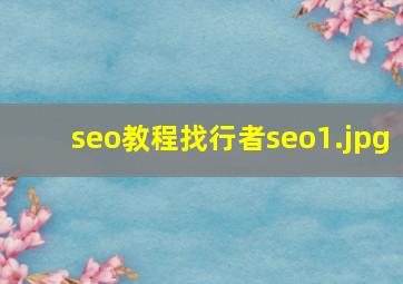 seo教程找行者seo