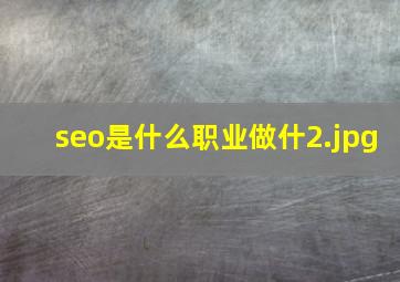 seo是什么职业做什