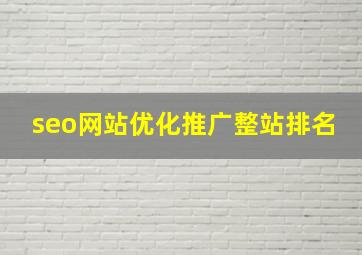 seo网站优化推广整站排名