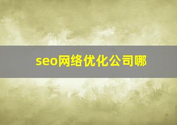 seo网络优化公司哪