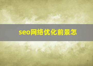 seo网络优化前景怎