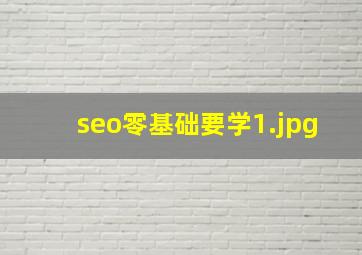 seo零基础要学