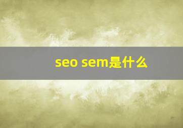 seo sem是什么