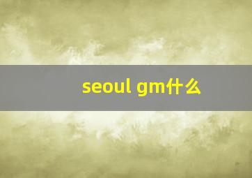 seoul gm什么