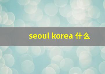 seoul korea 什么