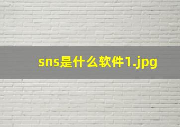 sns是什么软件