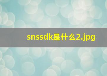 snssdk是什么