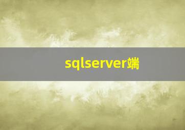 sqlserver端