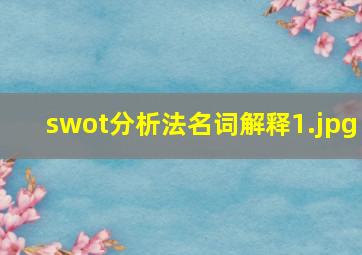 swot分析法名词解释